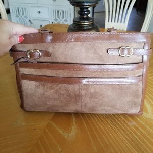 Vintage brown faux suede bag